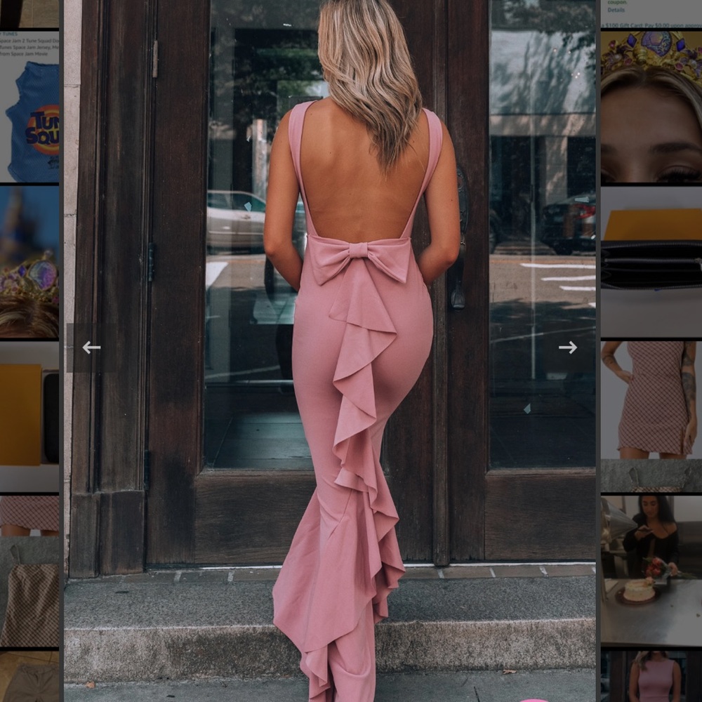 Southern Alternative Rose Bow Gown wedding guest dress